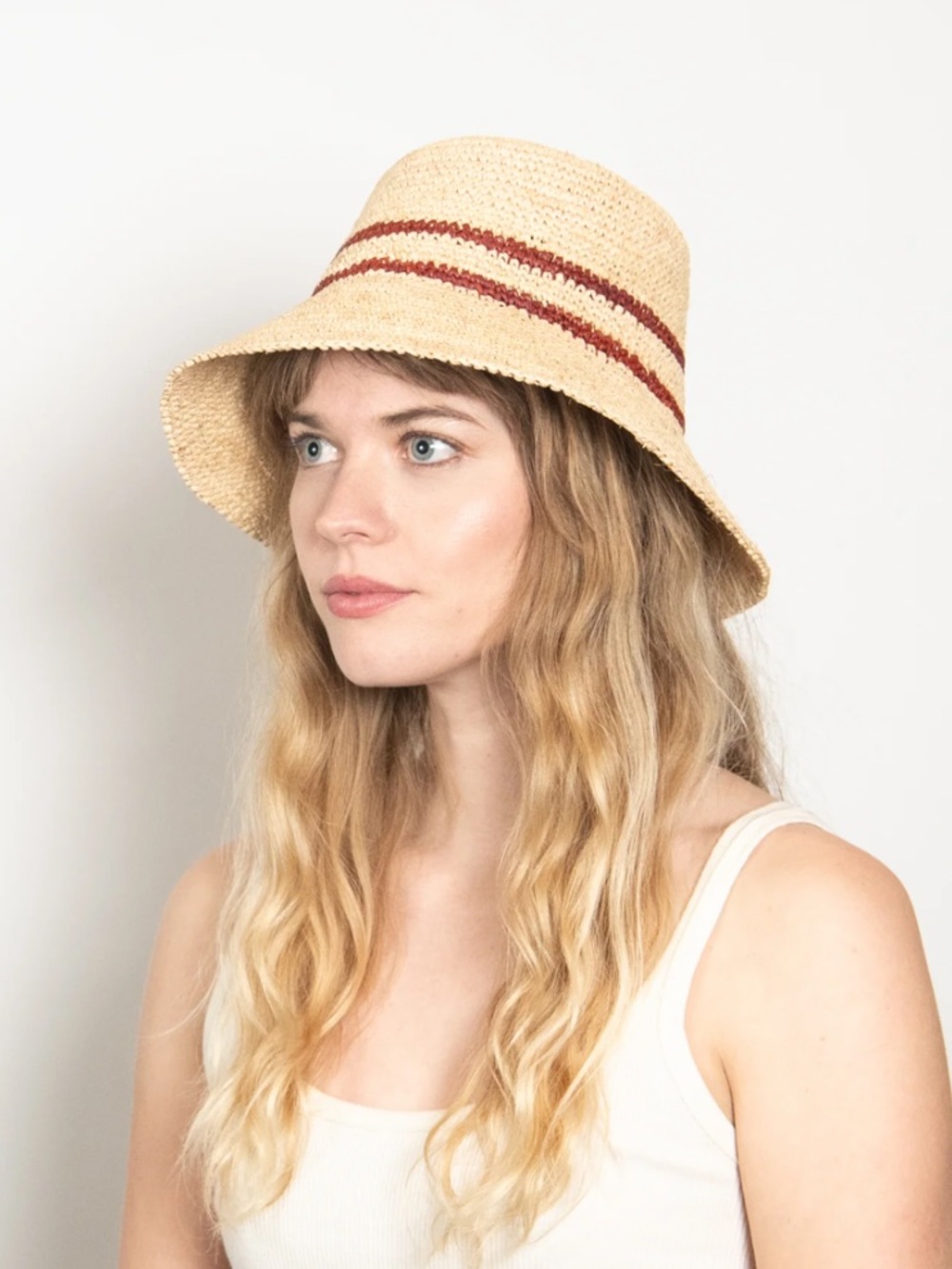{Wyeth} Brand New Ensley Raffia Bucket Hat in Natural